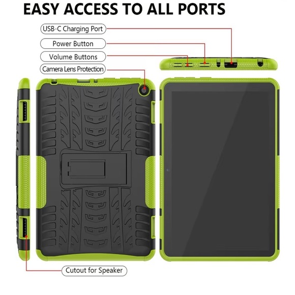 Black and Green Rugged Tablet Case - Picture 12 of 12
